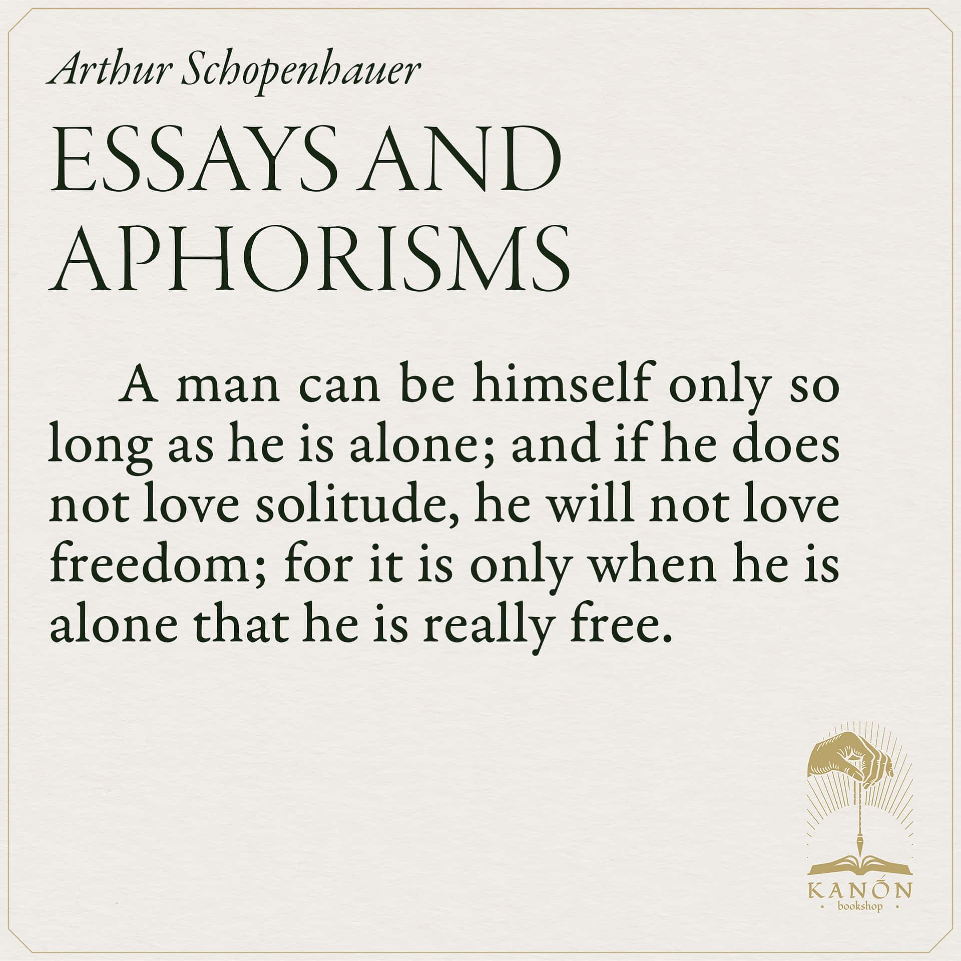 arthur schopenhauer’s essays and aphorisms
